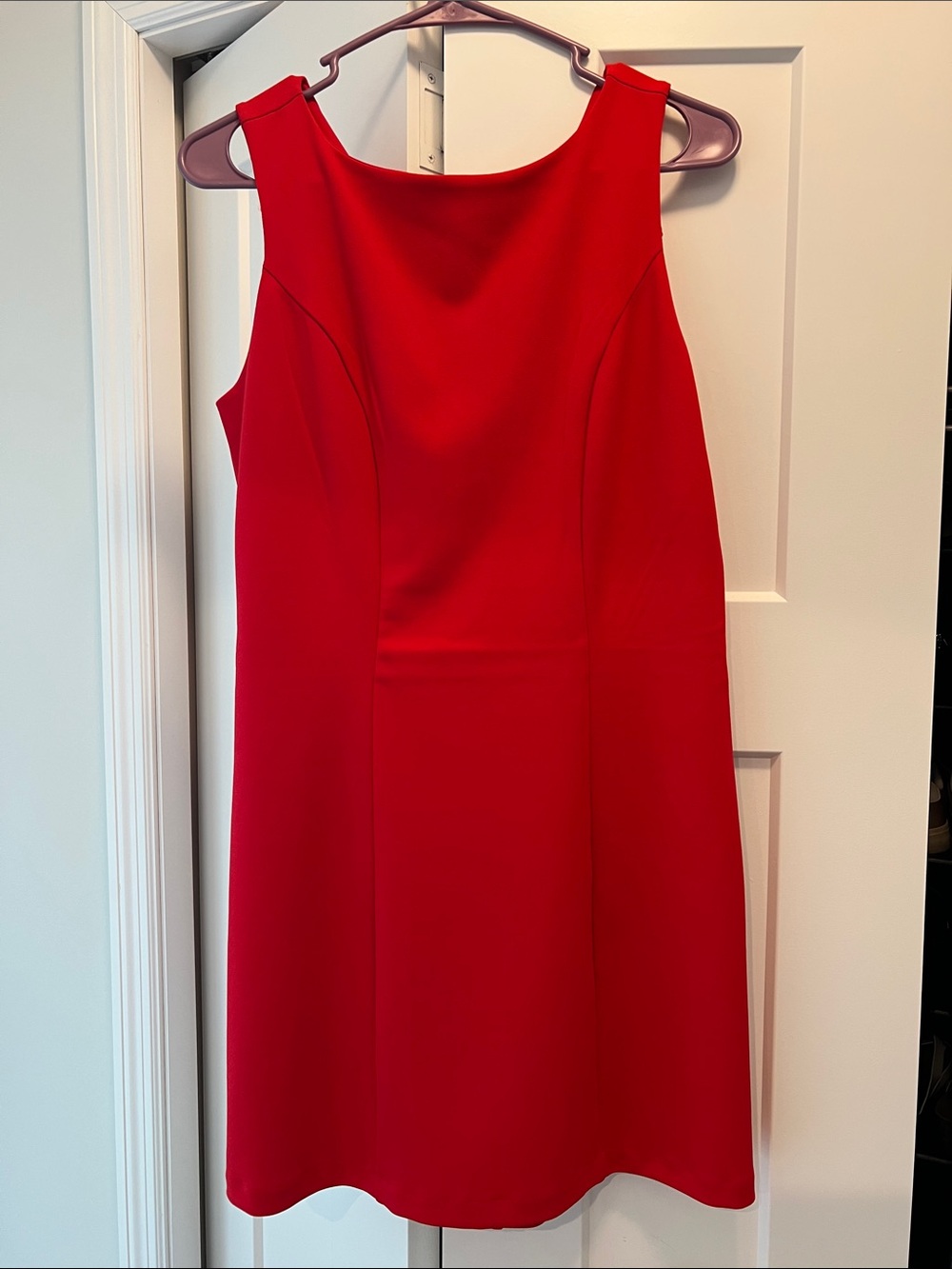 Classic Sleeveless Red Shift Dress